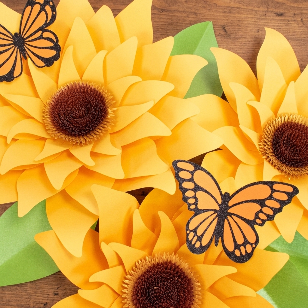 Radiant Paper Sunflower